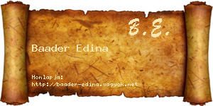 Baader Edina névjegykártya